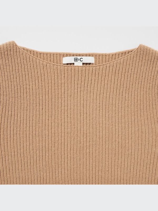 Boat Neck Long Sleeve Knit Dress