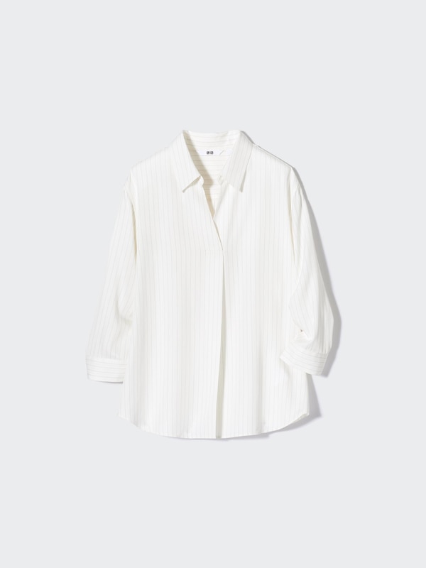 Blus Rayon Kerah Skipper Lengan 3/4 (Garis)