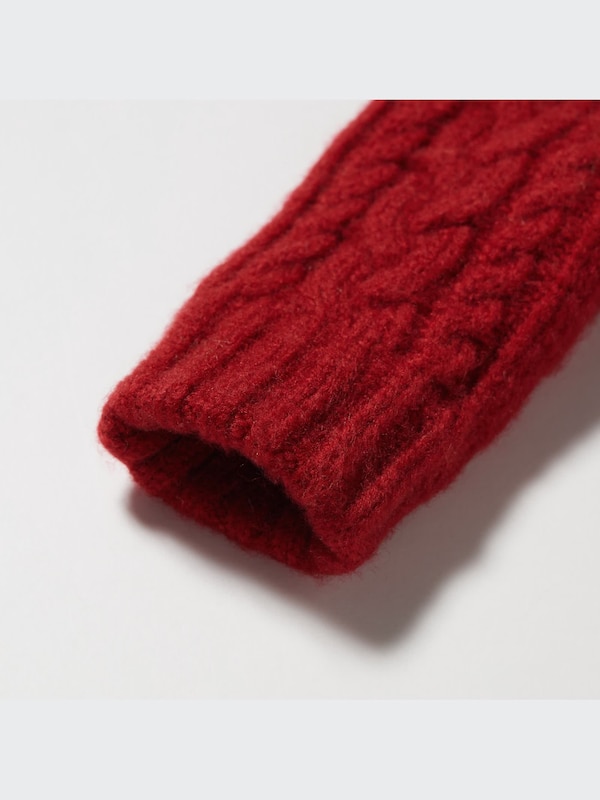 ヒートテックケーブルニットミトン