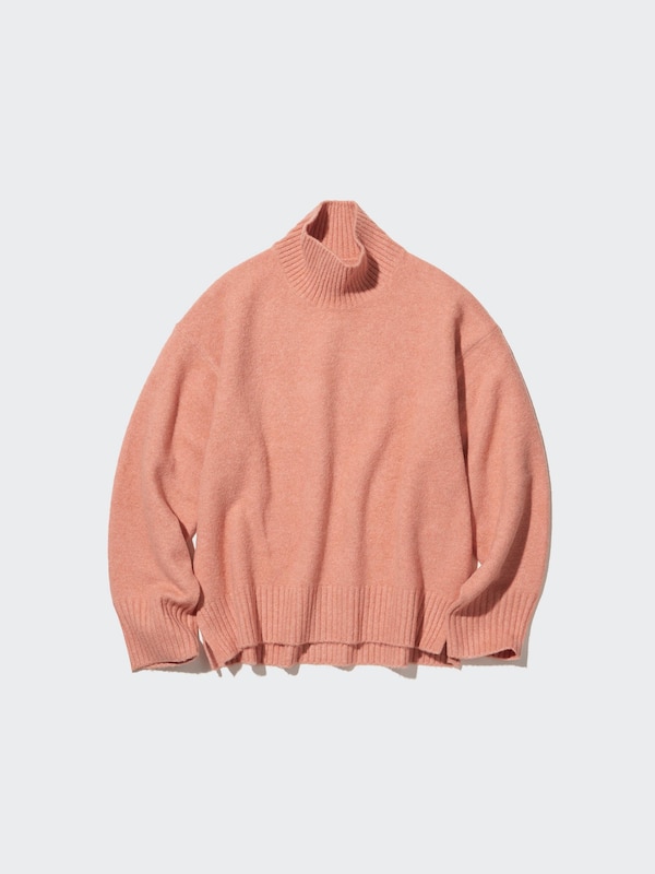 Women's Souffle Yarn High Neck Long Sleeve Sweater UNIQLO ID