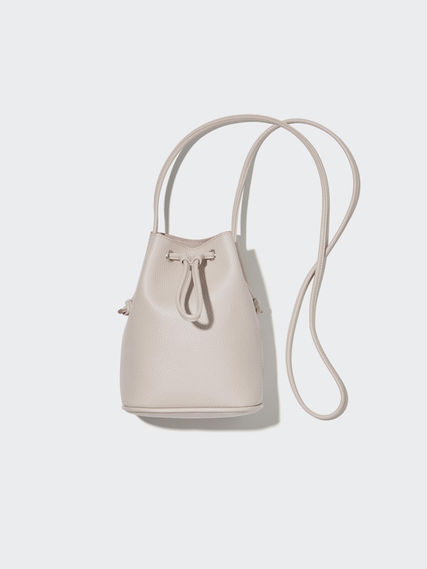レザータッチミニドローストリングショルダーバッグ