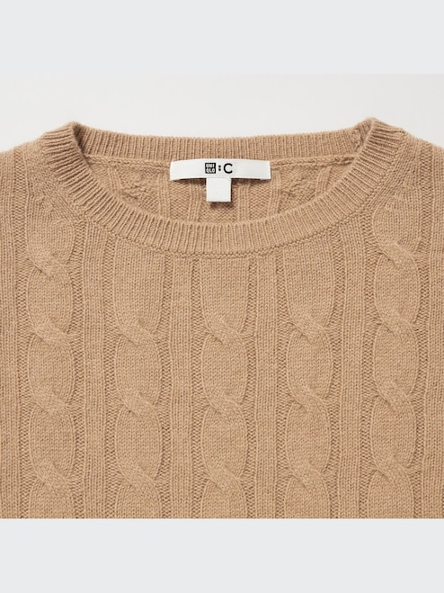 WOMEN'S CASHMERE CABLE LONG SLEEVE SHORT SWEATER UNIQLO PH