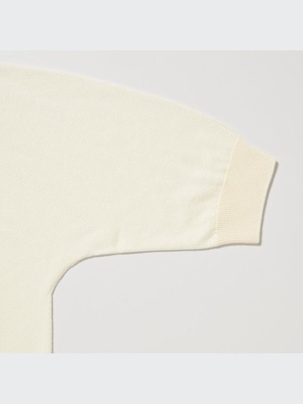 3D Knit V Neck Dolman 3/4 Sleeve Sweater