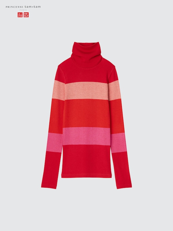 Women's HEATTECH Seamless Ribbed Turtleneck Long Sleeve T-Shirt