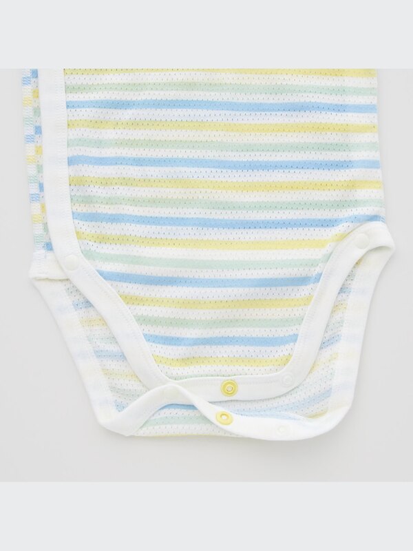 コットンメッシュボディスーツ/ノースリーブ/前開き