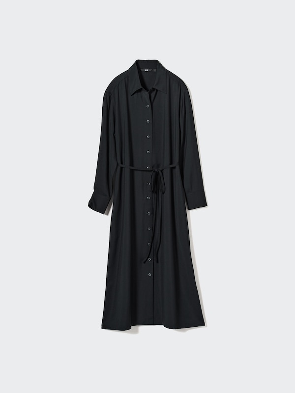Gaun Kemeja Rayon Blend | Lengan Panjang
