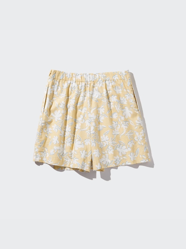Linen Blend Skort |Printed