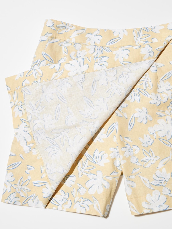 Linen Blend Skort |Printed