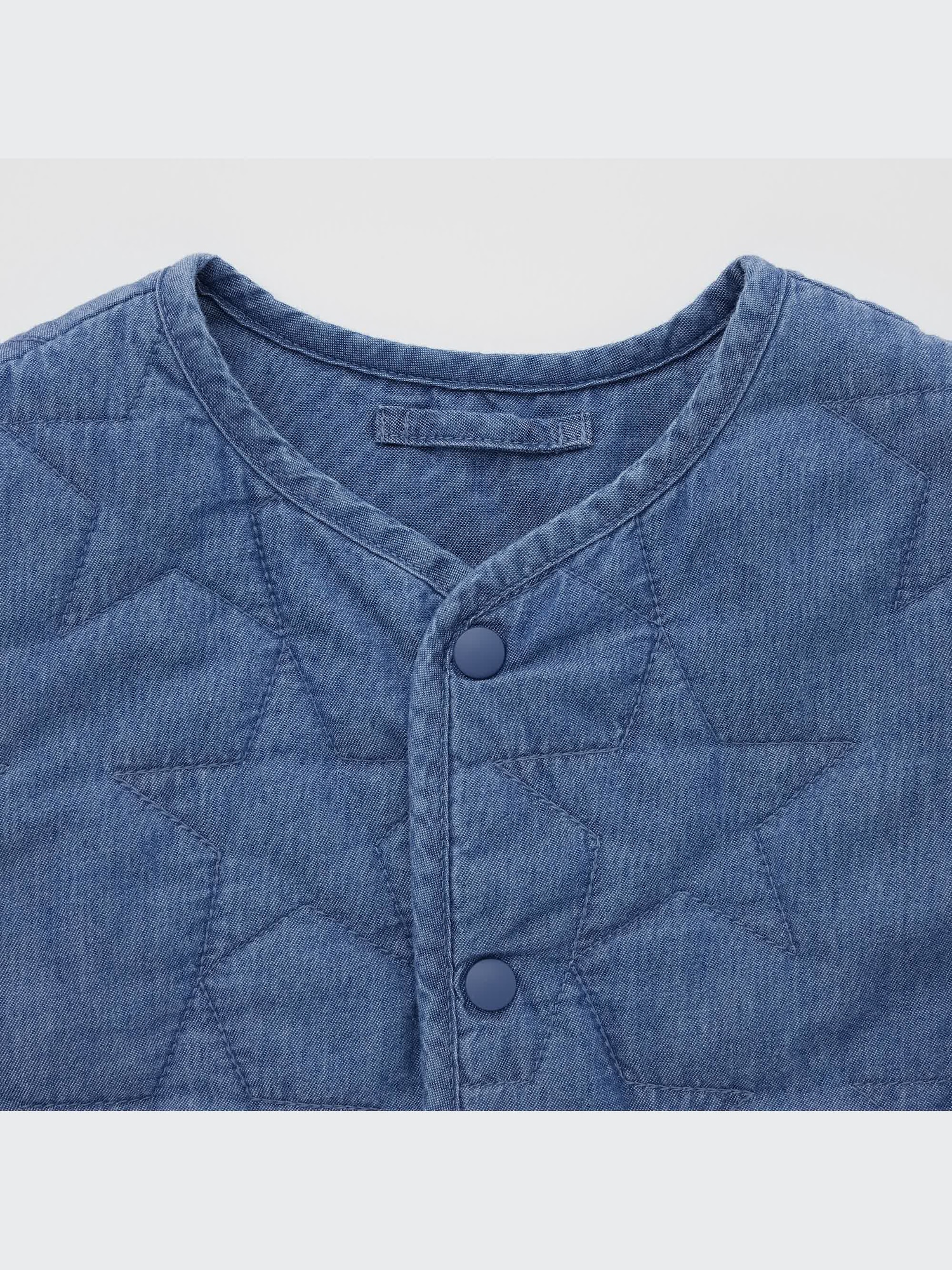 【未開封で発送】90サイズ ユニクロ キルトパデッドカーディガン（ブルー） ユニクロ公式 | キルトパデッドカーディガン