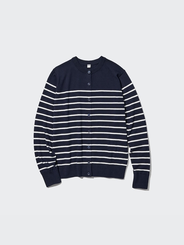 Kardigan Proteksi Sinar UV Kerah Bulat Lengan Panjang (Garis)