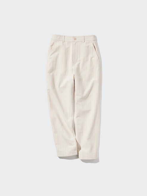 WOMEN'S LINEN COTTON TAPERED PANTS (STRIPE) UNIQLO PH
