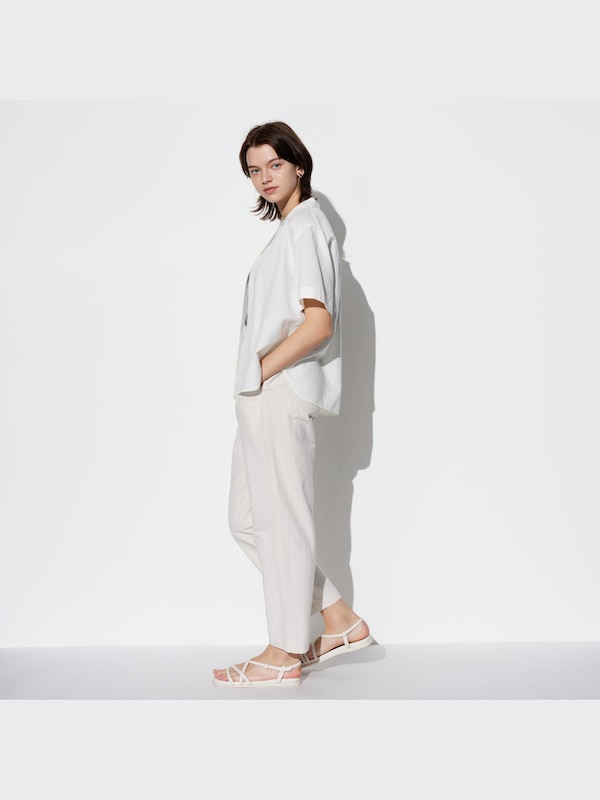 Quần Dài Vải Linen Cotton Ống Ôm Dần | Kẻ Sọc