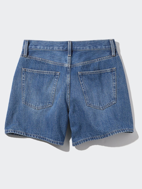 Quần Shorts Baggy Vải Denim Cạp Cao