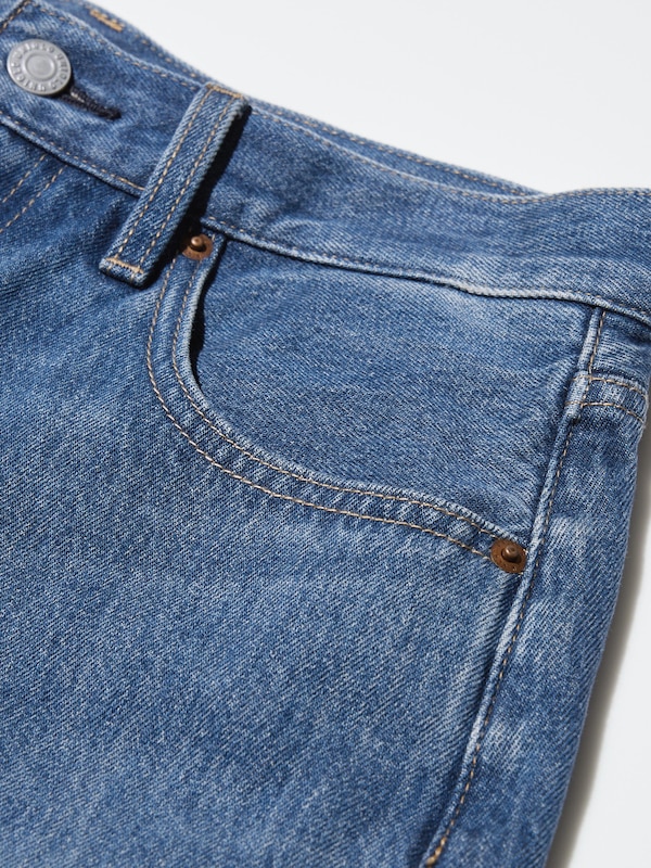 Quần Shorts Baggy Vải Denim Cạp Cao