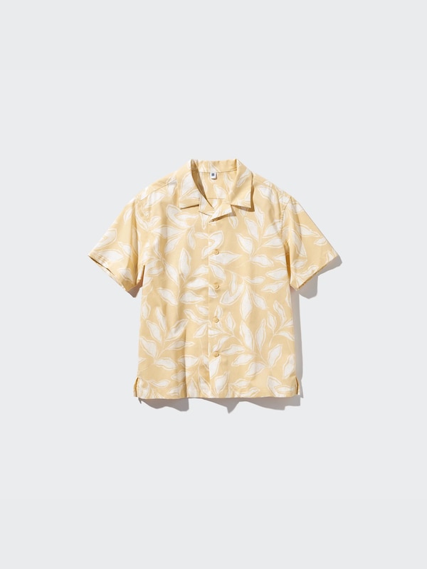 Modal Cotton Open Collar Short Sleeve Shirt