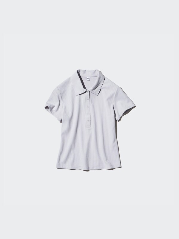 AIRism Cotton Áo Polo Vải Gân