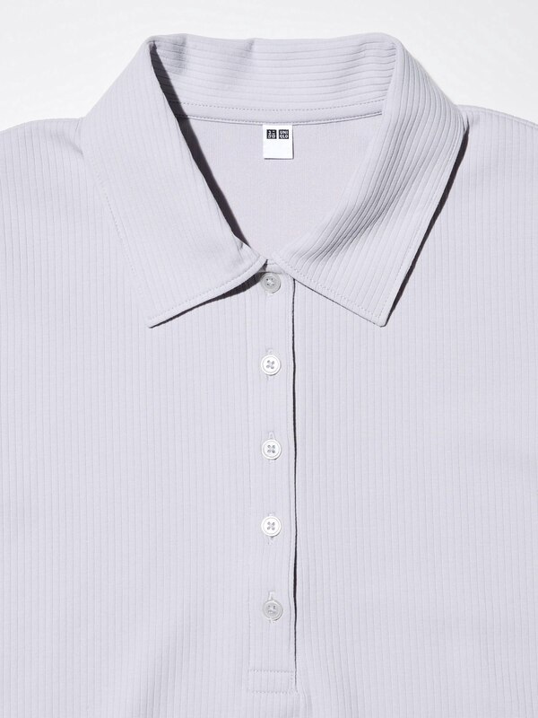 AIRism Cotton Áo Polo Vải Gân