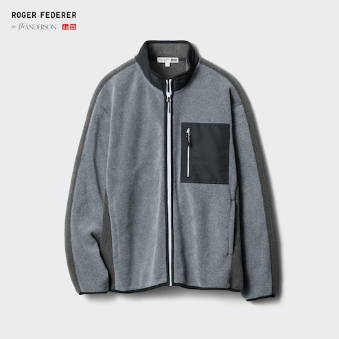 UNIQLO x marimekko Fleece Full Zip Jacket Light Gray Dark Gray