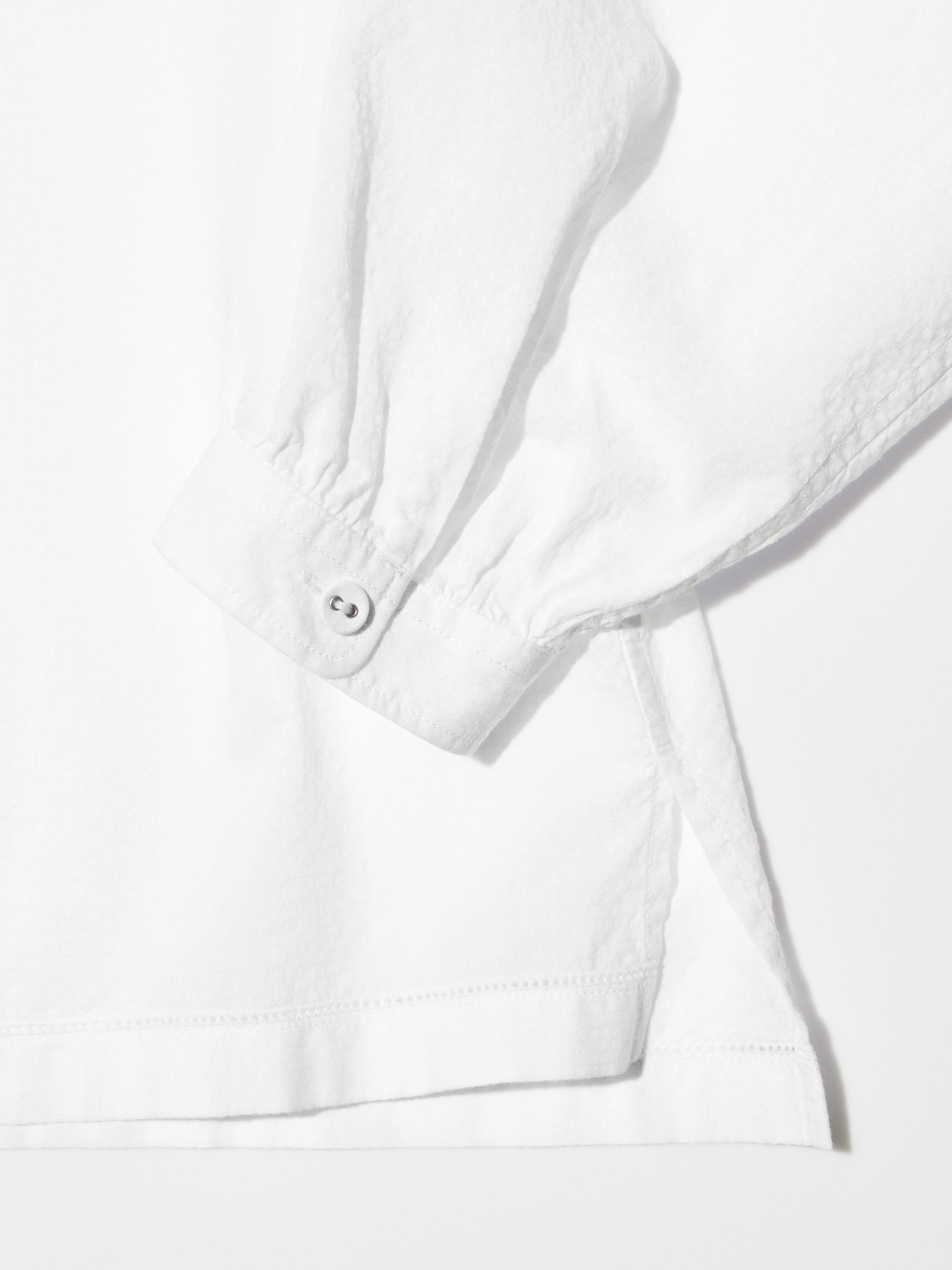 ドゥロワー シアサッカー 異素材ブラウス コットンシルク ホワイト 白 長袖 1 DRAWER（ドゥロワー） 長袖ブラウス 36 ホワイト レディース