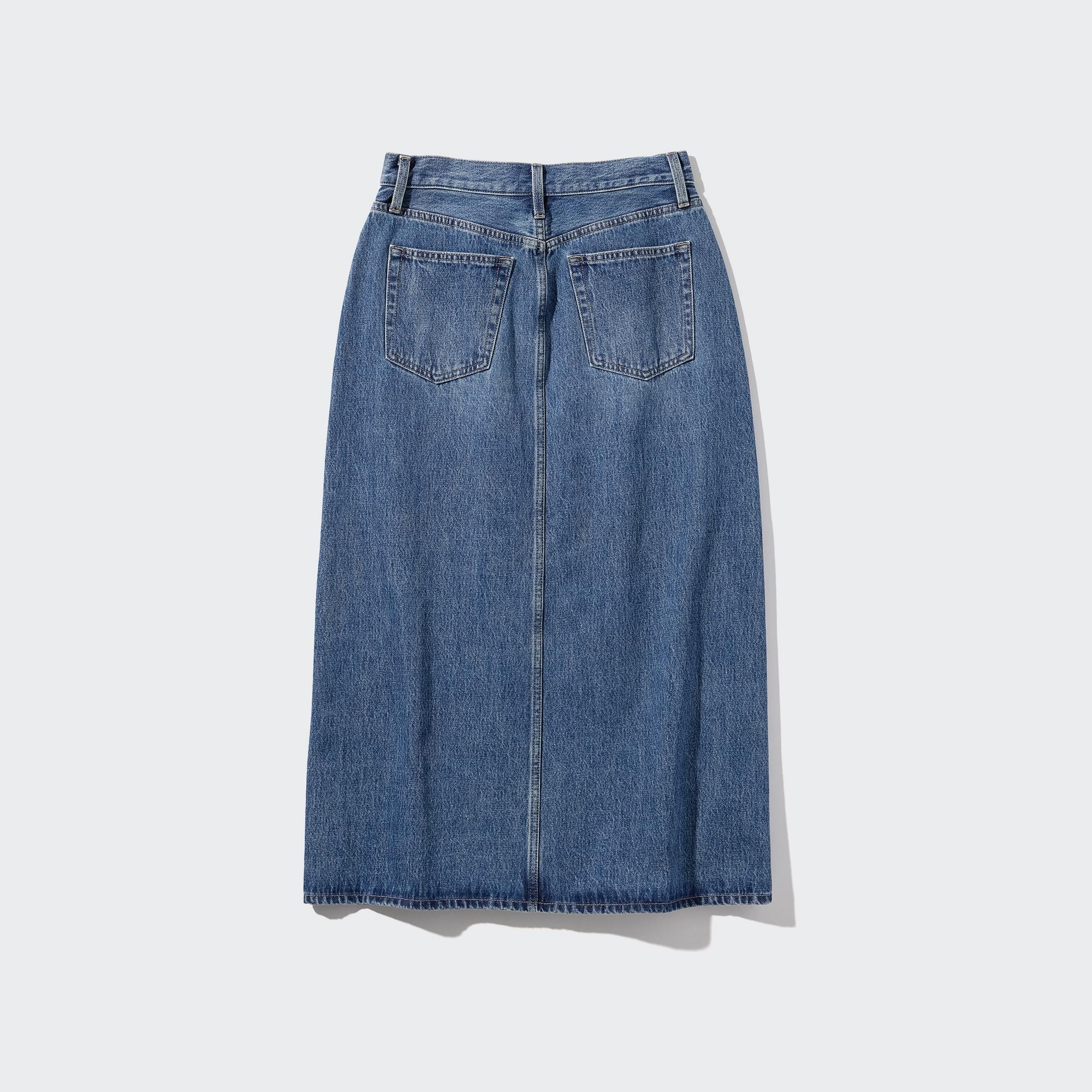 Uniqlo denim 2025 midi skirt