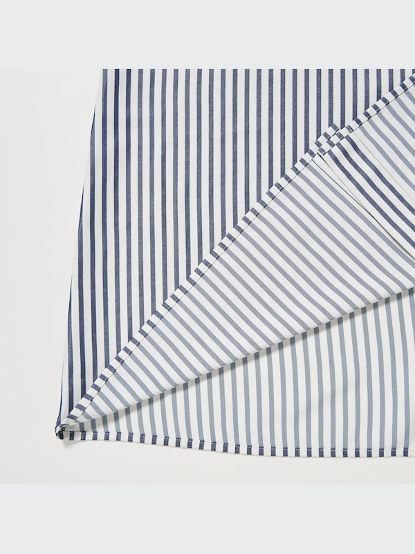 Gaun Kemeja Rayon Blend | Garis Lengan Panjang