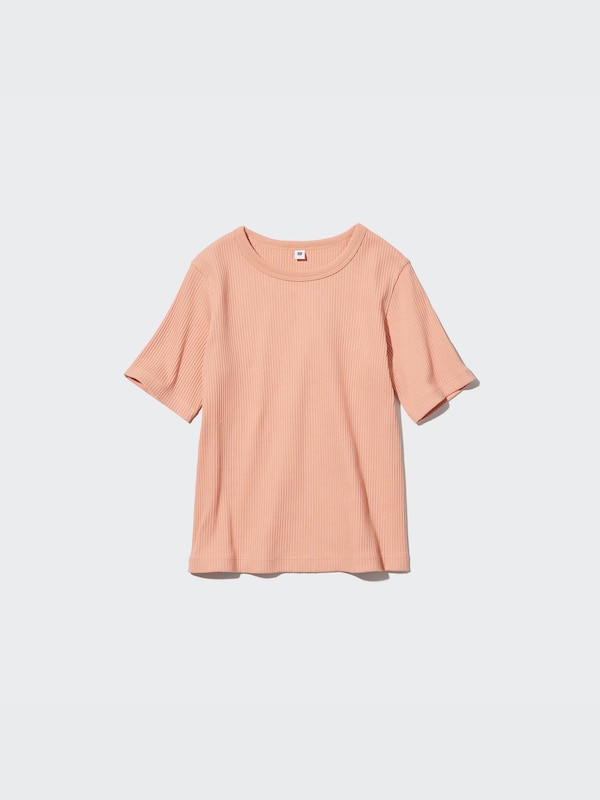 GIRLS リブクルーネックTシャツ（半袖）