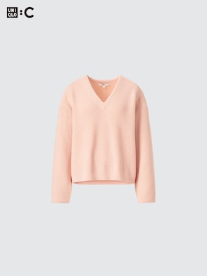 V Neck Long Sleeve Short Sweater