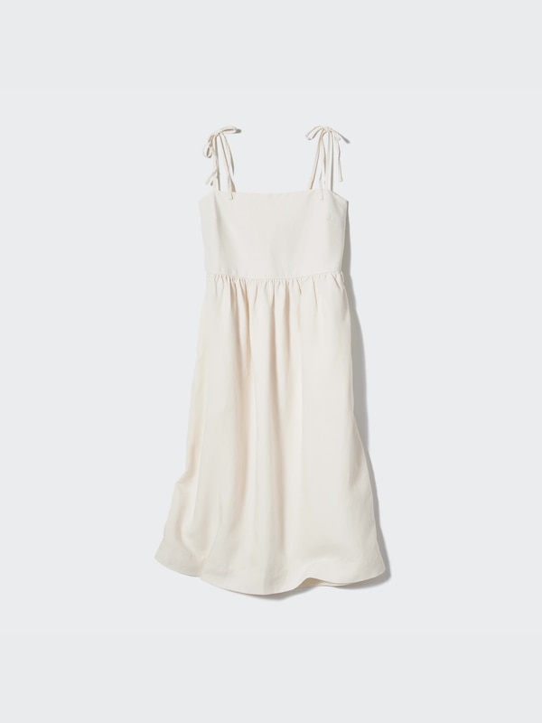 Đầm Hai Dây Vải Pha Linen