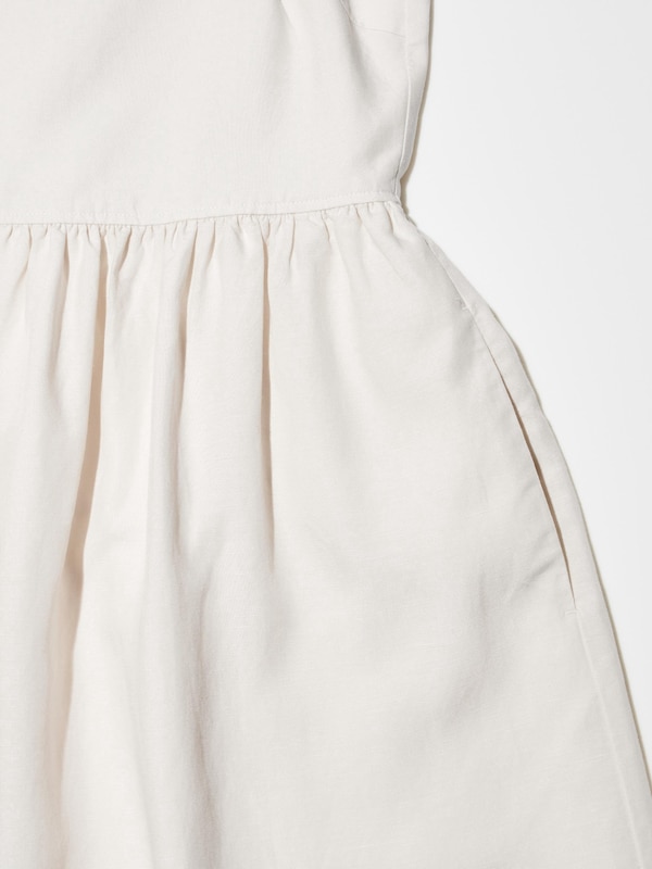 Đầm Hai Dây Vải Pha Linen