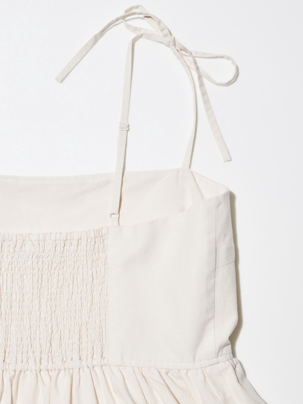 Đầm Hai Dây Vải Pha Linen