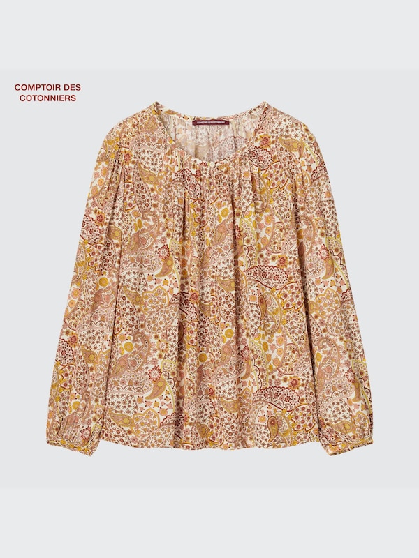 プリントブラウス（長袖・ペイズリー・コントワーデコトニエ）