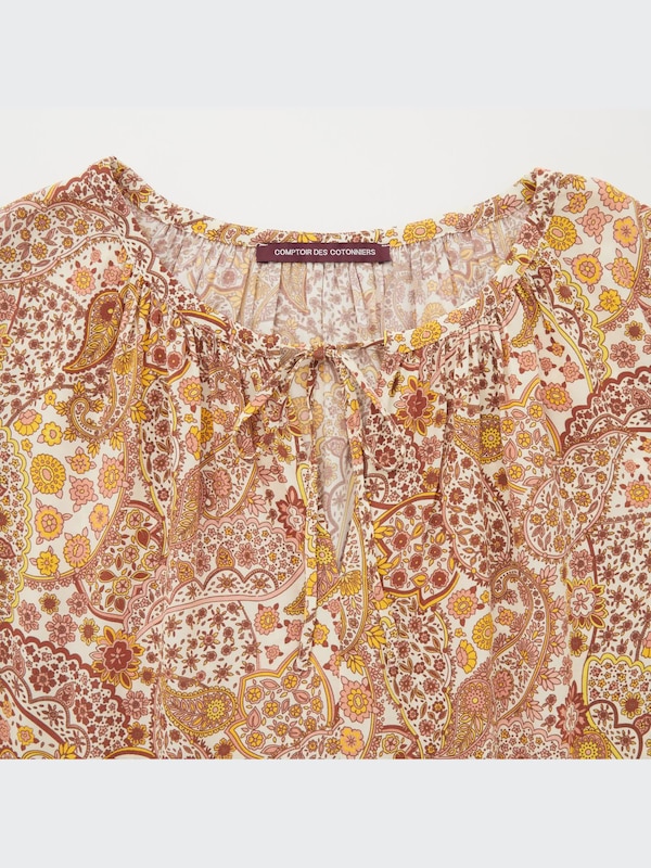 プリントワンピース（長袖・ペイズリー・コントワーデコトニエ）