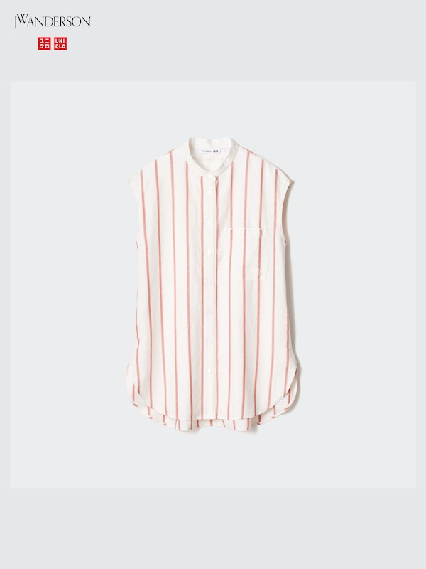 リネンブレンドロングシャツ/ノースリーブ