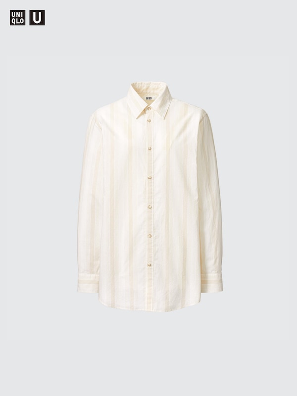 リラックスストライプロングシャツ