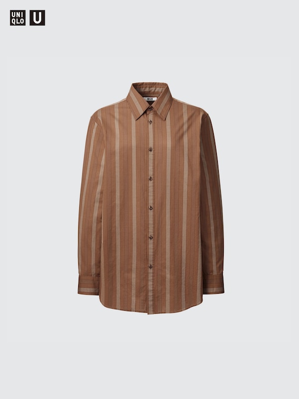 リラックスストライプロングシャツ