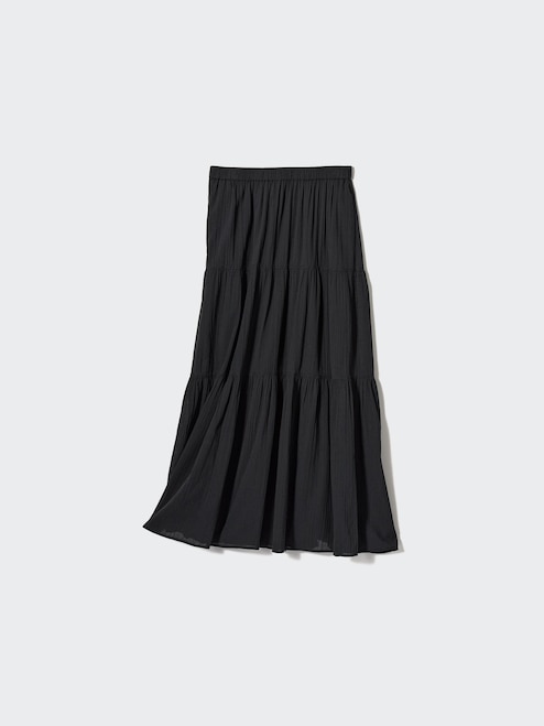 WOMEN'S CRINKLE COTTON TIERED SKIRT UNIQLO SG