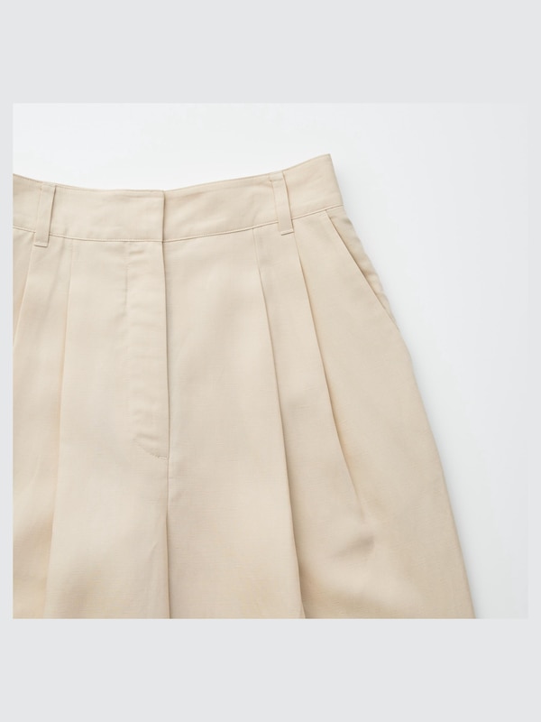 リヨセルリネンタックテーパードパンツ