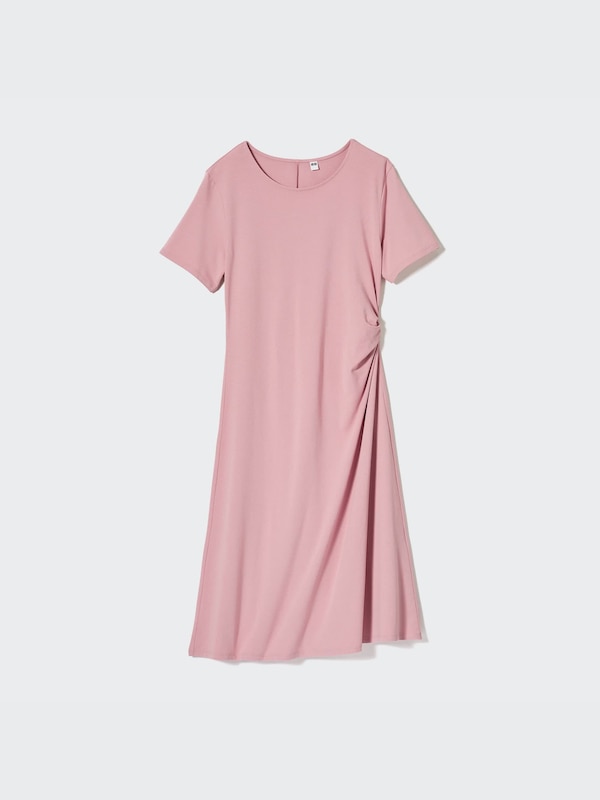 Shirring Short Sleeve Dress