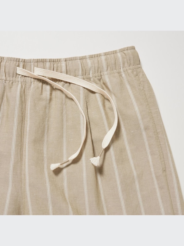 Celana Rileks Linen Blend (Garis)