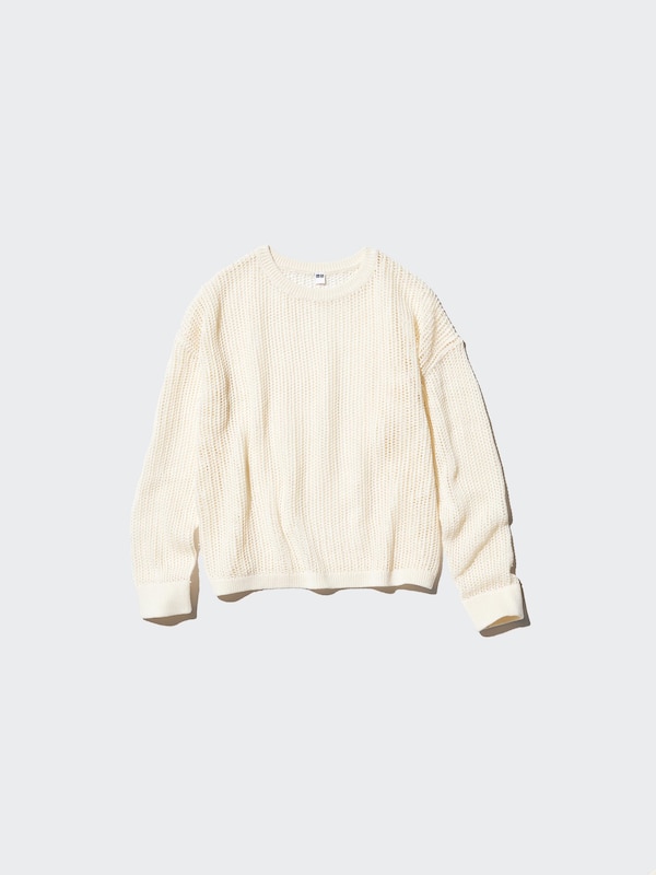 メッシュクルーネックセーター