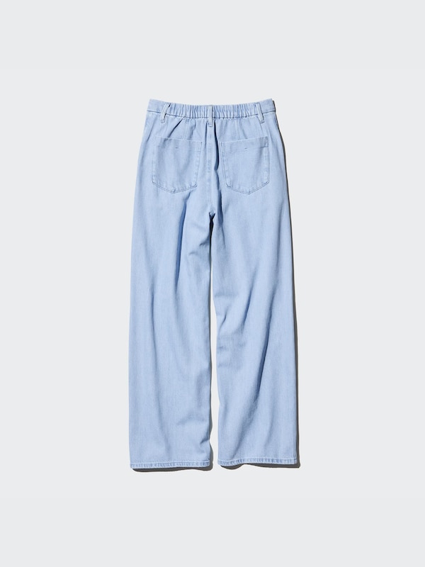 Drapey Denim Pleated Pants