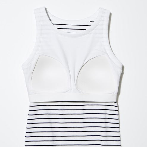 American Sleeve Cropped Bra Sleeveless Top (Stripe)