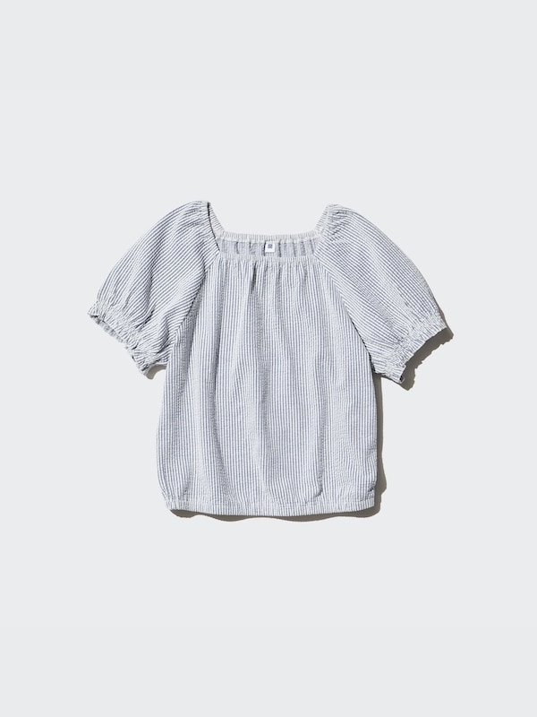 GIRLS シャーリングボリュームスリーブTシャツ
