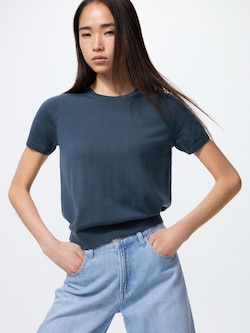 메리노크루넥스웨터(반팔)