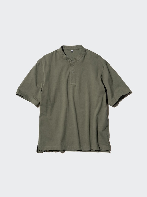 Cotton Henley Neck Pullover | Short Sleeve