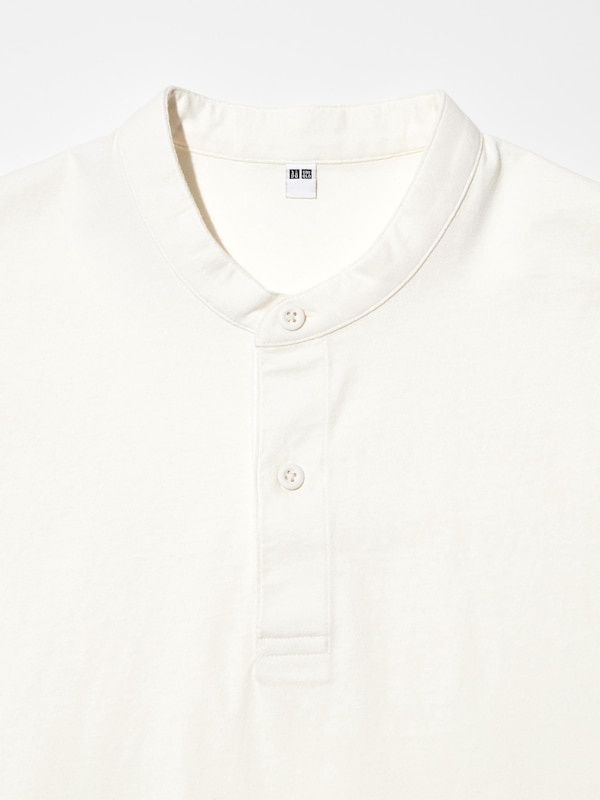 Cotton Henley Neck Pullover | Short Sleeve