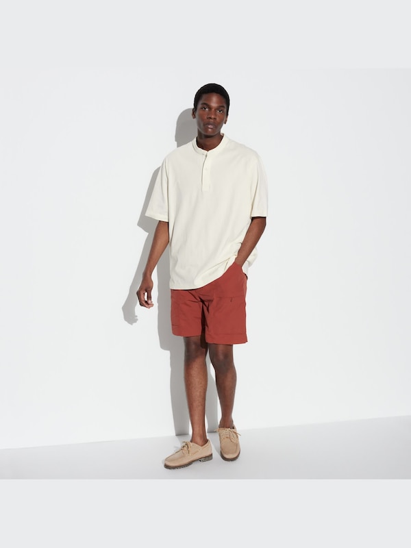 Cotton Henley Neck Pullover | Short Sleeve
