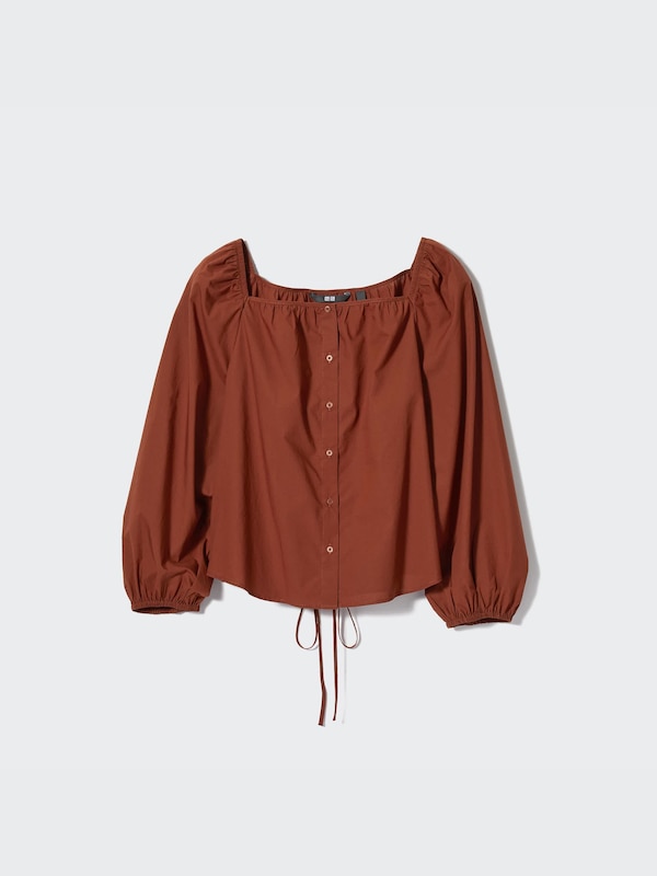 Cotton Square Neck Blouse