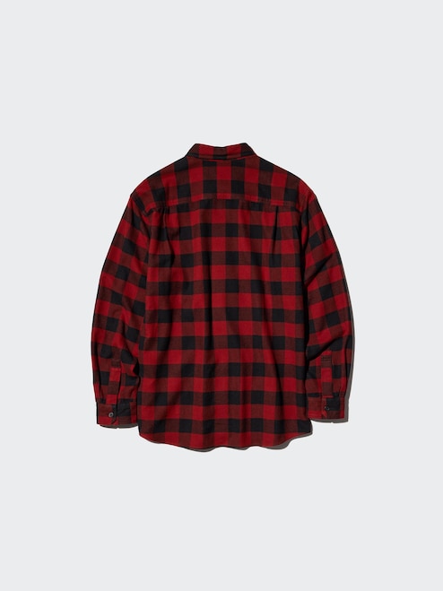 FLANNEL CHECKED SHIRT LONG SLEEVE REGULAR COLLAR UNIQLO IN