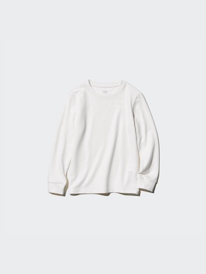 KIDS HEATTECH Extra Warm Cotton Crew Neck T-Shirt